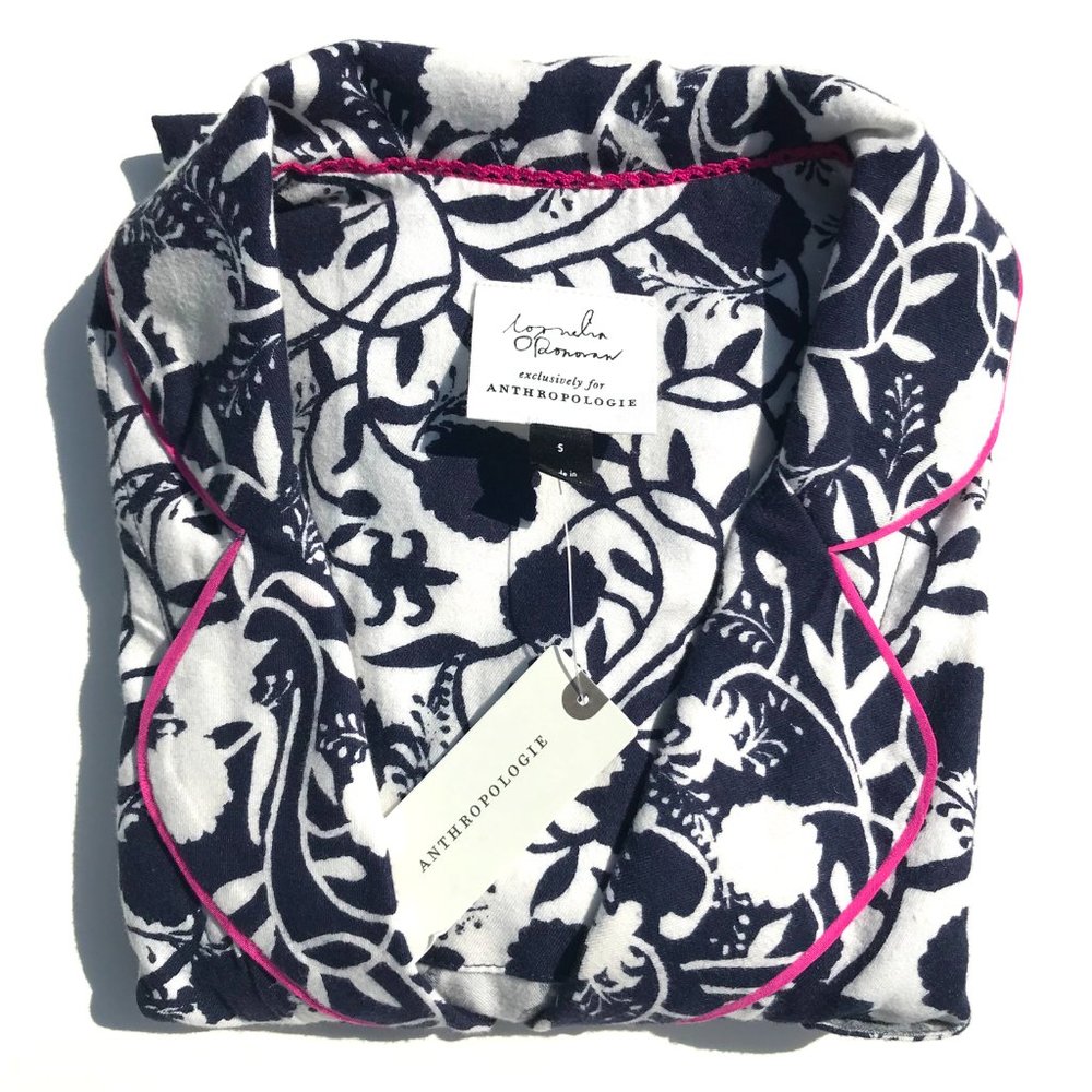 NWT Anthropologie Sweet Dreams flannel PJ top, collab with Cornelia O'Donovan - Picture 4 of 10